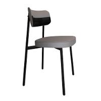 Cadeira Alloa Fixa Com 4 Pés 50 X 44,7 X 83,8 Cm Com 6 Unidade Corriente Cinza Claro Courino Preto - 2