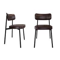 Cadeira Alloa Fixa Com 4 Pés 50 X 44,7 X 83,8 Cm Com 2 Unidade Courino Café - 1