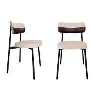 Cadeira Alloa Fixa Com 4 Pés 50 X 44,7 X 83,8 Cm Com 2 Unidade Corriente Palha Courino Café - 1