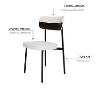 Cadeira Alloa Fixa Com 4 Pés 50 X 44,7 X 83,8 Cm Com 2 Unidade Corriente Palha Courino Café