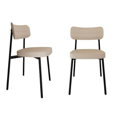 Conjunto 2 Cadeiras De Jantar Alloa Corriente Areia Estrutura Preta