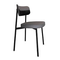 Cadeira Alloa Fixa Com 4 Pés 50 X 44,7 X 83,8 Cm Com 4 Unidade Corriente Cinza Courino Preto - 2