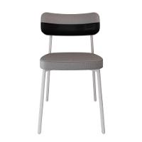 Cadeira Alloa Fixa Com 4 Pés 50 X 44,7 X 83,8 Cm Com 6 Unidade Corriente Cinza Claro Courino Preto - 5