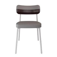 Cadeira Alloa Fixa Com 4 Pés 50 X 44,7 X 83,8 Cm Com 2 Unidade Corriente Cinza Claro Courino Café - 5