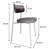 Cadeira Alloa Fixa Com 4 Pés 50 X 44,7 X 83,8 Cm Com 2 Unidade Corriente Cinza Claro Courino Café - 7
