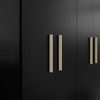 Guarda Roupa Casal Ipê 6 Portas Preto Fosco - Kits Paraná - 3