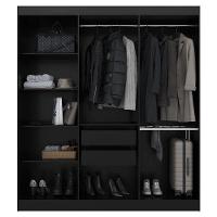 Guarda Roupa Casal Ipê 6 Portas Preto Fosco - Kits Paraná