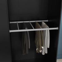 Guarda Roupa Casal Ipê 6 Portas Preto Fosco - Kits Paraná - 6