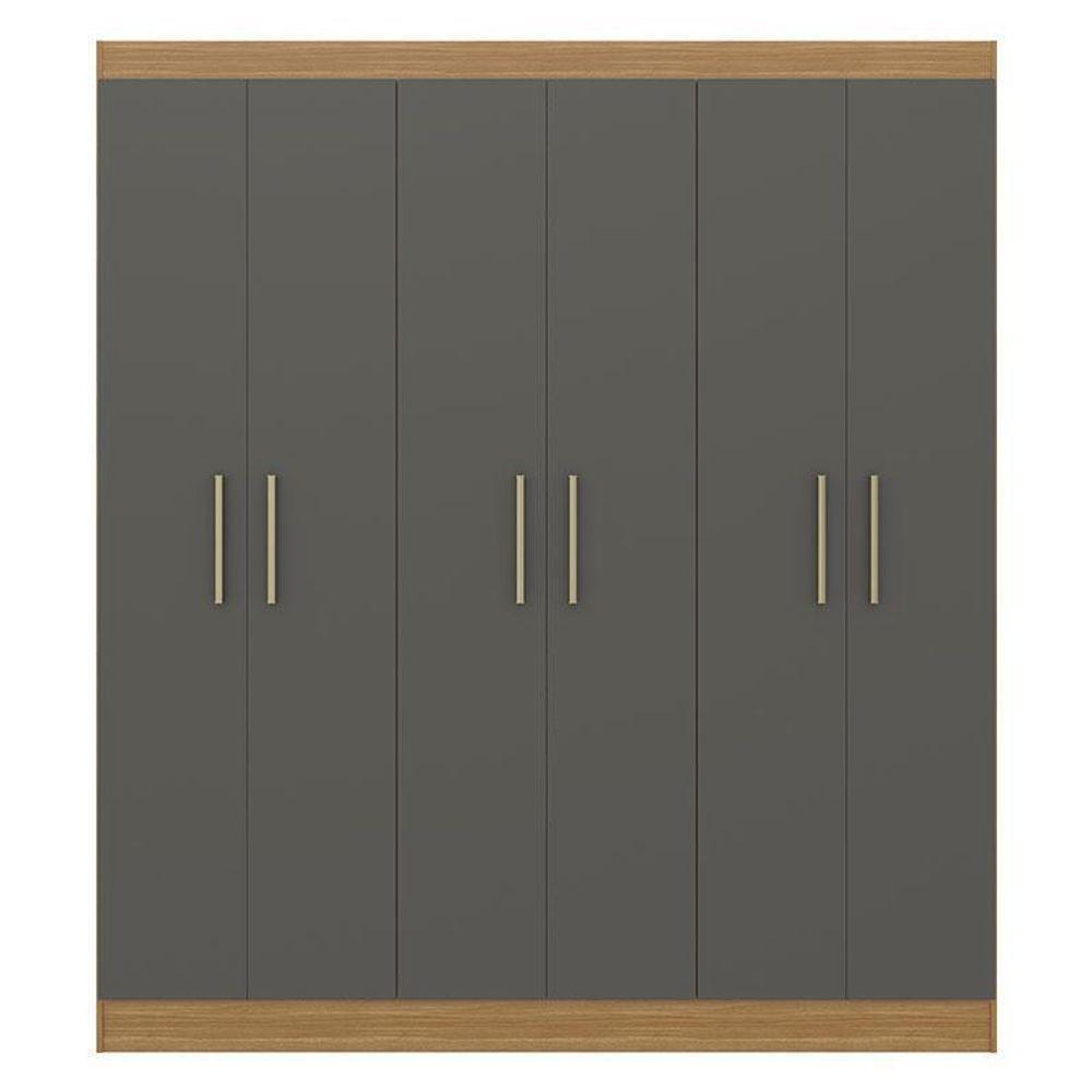 Guarda Roupa Casal Ipê 6 Portas Freijó Gris Fosco - Kits Paraná - 2