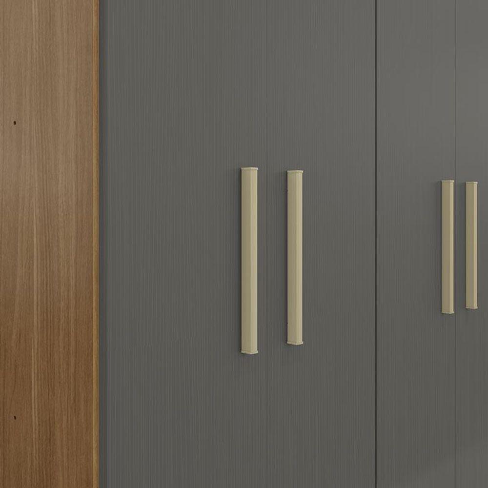 Guarda Roupa Casal Ipê 6 Portas Freijó Gris Fosco - Kits Paraná - 3