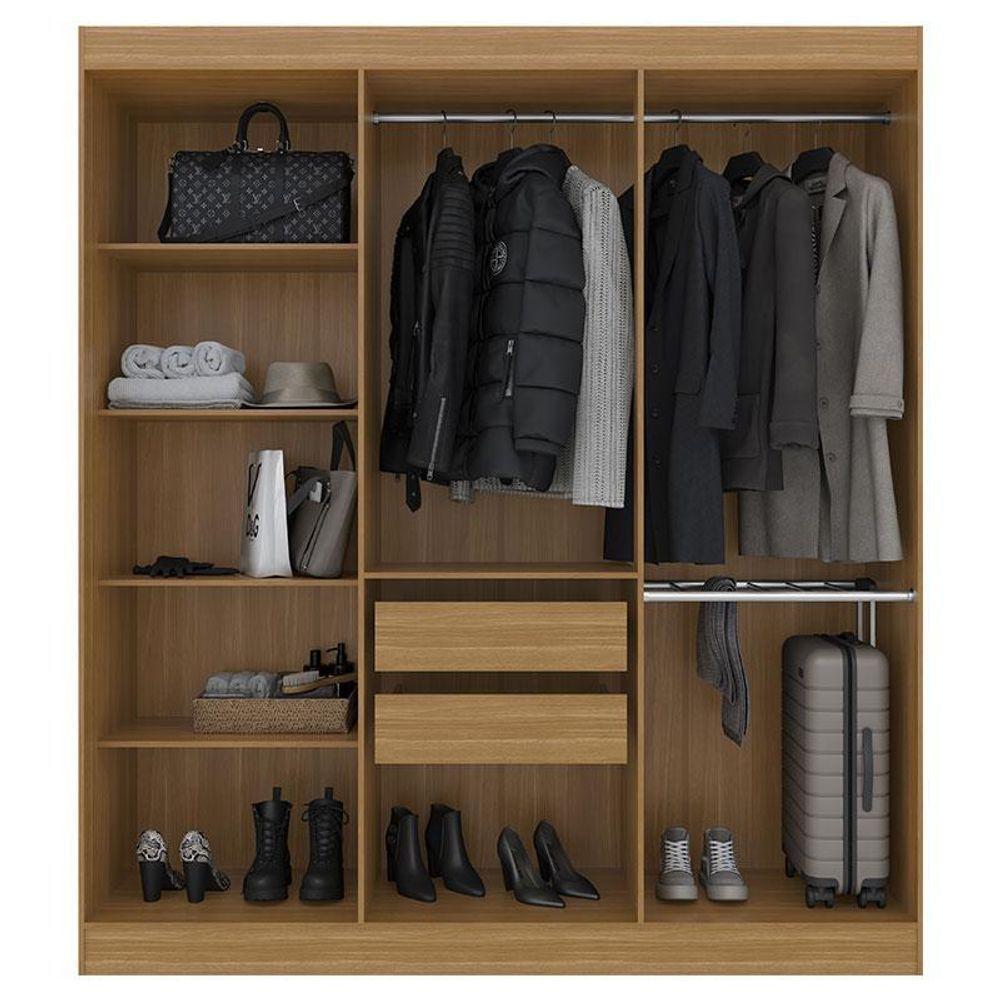 Guarda Roupa Casal Ipê 6 Portas Freijó Gris Fosco - Kits Paraná - 4