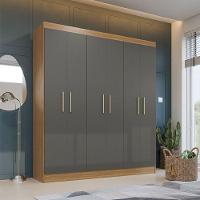 Guarda Roupa Casal Ipê 6 Portas Freijó Gris Fosco - Kits Paraná - 7