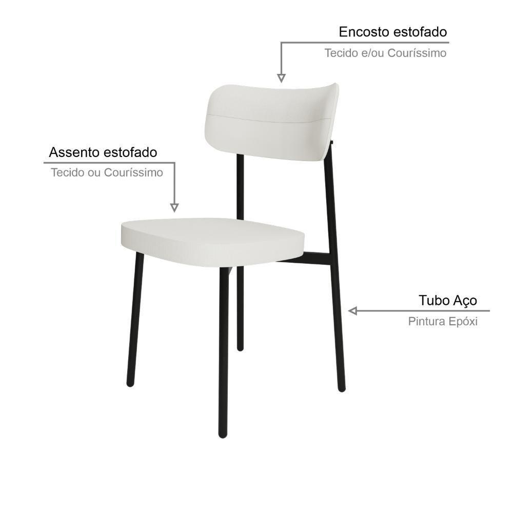 Conjunto 2 Cadeiras De Jantar Alloa Corriente Palha Estrutura Preta - 4