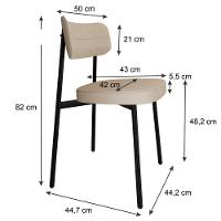 Conjunto 4 Cadeiras De Jantar Alloa Corriente Areia Estrutura Preta - 7