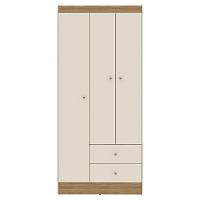 Guarda Roupa Solteiro Versa 3 Portas Freijó Off White Fosco - Kits Paraná - 3