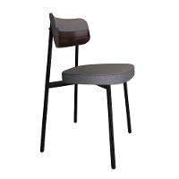 Conjunto 2 Cadeiras De Jantar Alloa Corriente Cinza Courino Café Estrutura Preta - 2