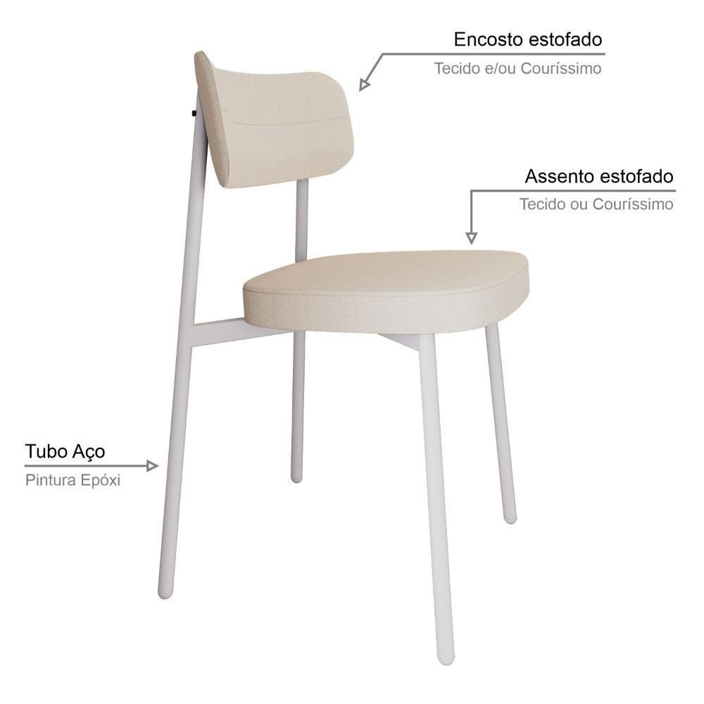 Conjunto 2 Cadeiras De Jantar Alloa Corriente Palha Estrutura Branca - 4