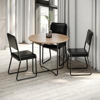 Conjunto 2 Cadeiras De Jantar Next Tecido Courino Preto Estrutura Preta - 1