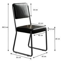 Conjunto 2 Cadeiras De Jantar Next Tecido Courino Preto Estrutura Preta - 3