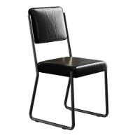 Conjunto 2 Cadeiras De Jantar Next Tecido Courino Preto Estrutura Preta - 5