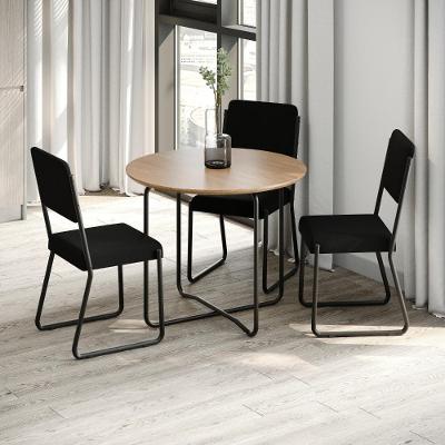 Conjunto 4 Cadeiras De Jantar Next Preto Corriente Estrutura Preta