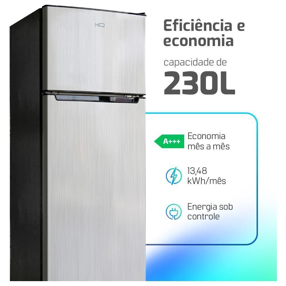 Geladeira Refrigerador HQ Defrost 230L Cinza HQ-230RDF 220V - 5