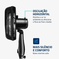 Ventilador De Coluna Mondial 30cm 6 Pás Turbo VT-30C-NB Preto Prata 220V - 5
