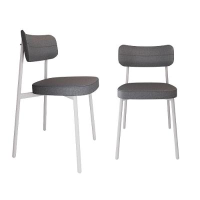 Conjunto 2 Cadeiras De Jantar Alloa Corriente Cinza Estrutura Branca