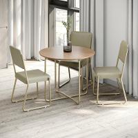 Conjunto 2 Cadeiras De Jantar Next Tecido Courino Bege Saara Estrutura Preta - 1