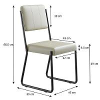 Conjunto 2 Cadeiras De Jantar Next Tecido Courino Bege Saara Estrutura Preta - 3