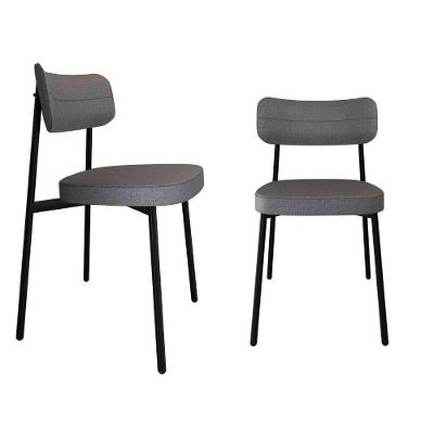 Conjunto 2 Cadeiras De Jantar Alloa Corriente Cinza Estrutura Preta