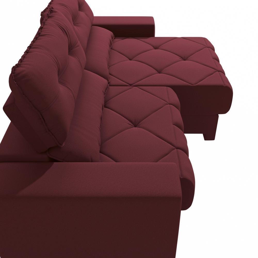 Sofá Retrátil Kappesberg Sander Veludo Bordô - 7