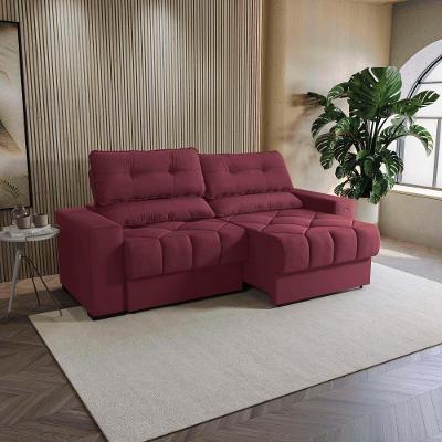 Sofá Retrátil Kappesberg Sander Veludo Bordô