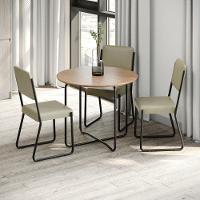 Conjunto 4 Cadeiras De Jantar Next Areia Corriente Estrutura Preta - 1