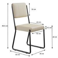 Conjunto 4 Cadeiras De Jantar Next Areia Corriente Estrutura Preta - 2