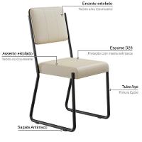 Conjunto 4 Cadeiras De Jantar Next Areia Corriente Estrutura Preta - 3