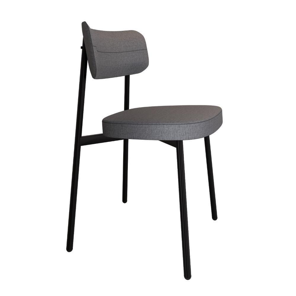 Cadeira Alloa Fixa Com 4 Pés 50 X 44,7 X 83,8 Cm Com 6 Unidade Corriente Cinza - 2