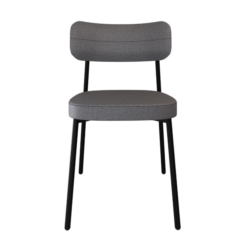 Cadeira Alloa Fixa Com 4 Pés 50 X 44,7 X 83,8 Cm Com 6 Unidade Corriente Cinza - 5