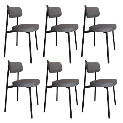 Cadeira Alloa Fixa Com 4 Pés 50 X 44,7 X 83,8 Cm Com 6 Unidade Corriente Cinza