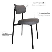 Cadeira Alloa Fixa Com 4 Pés 50 X 44,7 X 83,8 Cm Com 6 Unidade Corriente Cinza