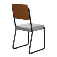 Conjunto 4 Cadeiras De Jantar Next Cinza Claro Corriente Courino Caramelo Estrutura Preta - 6