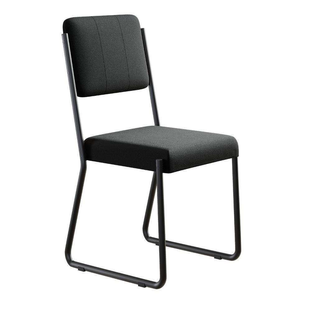 Conjunto 2 Cadeiras De Jantar Next Preto Corriente Estrutura Preta - 5