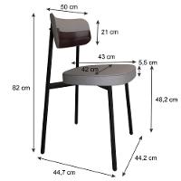 Cadeira Alloa Fixa Com 4 Pés 50 X 44,7 X 83,8 Cm Com 6 Unidade Corriente Cinza Claro Courino Café - 7