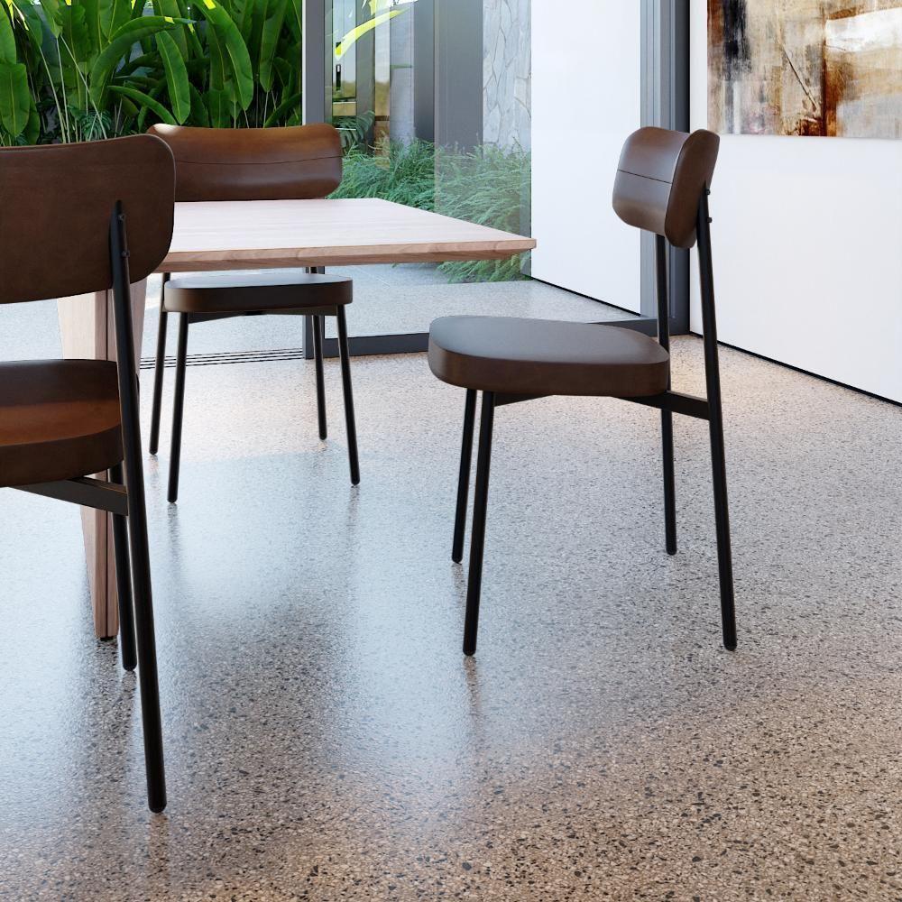 Conjunto 6 Cadeiras De Jantar Alloa Courino Whisky Estrutura Preta - 3