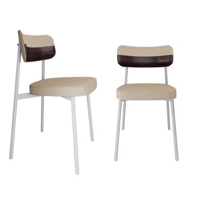 Conjunto 2 Cadeiras De Jantar Alloa Corriente Areia Courino Café Estrutura Branca