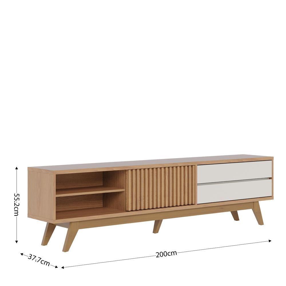 Rack Bancada Veneza Freijó Off White Matte Com Aparador Riviera Freijó – Colibri - 5