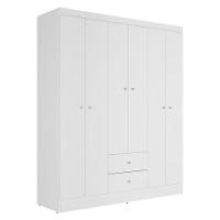Guarda Roupa Solteiro Versa 6 Portas Branco Rosa Flex Fosco - Kits Paraná - 1