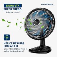 Ventilador De Mesa Mondial 40cm Super Turbo 8 Pás VTX-40-Crystal Preto Azul 110V - 2