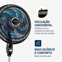 Ventilador De Coluna Mondial 40cm Super Turbo 8 Pás VTX-40C-Crystal Preto Azul 220V - 5
