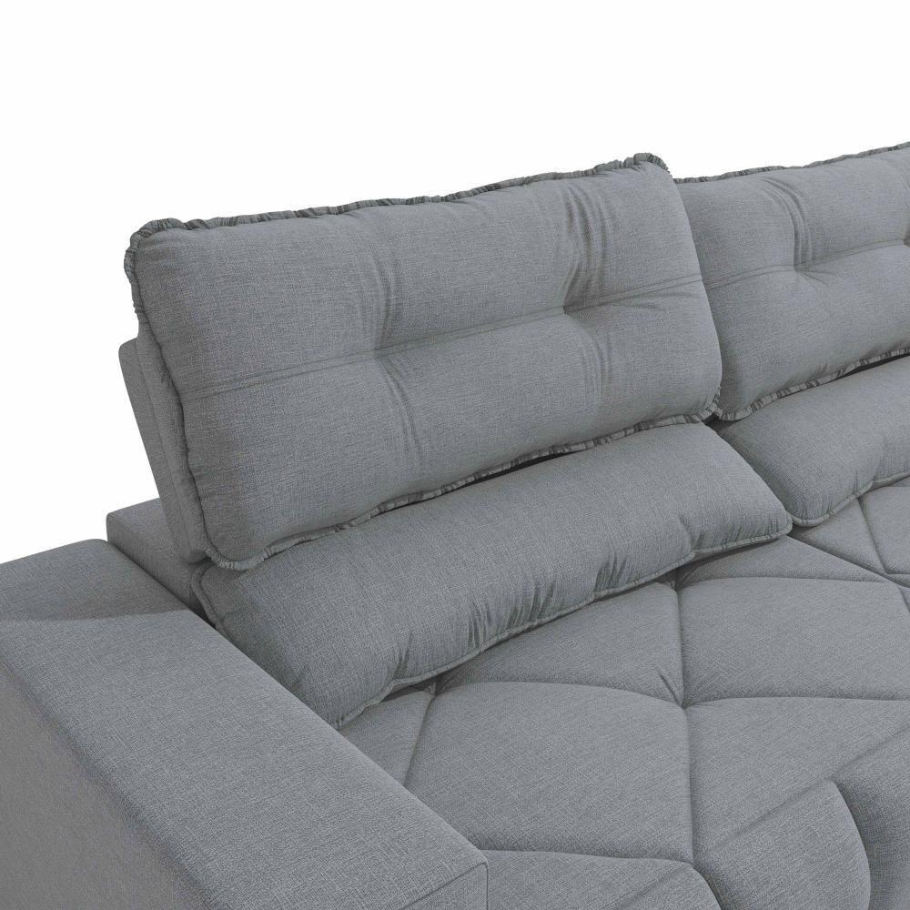 Sofá Retrátil Kappesberg Sander Linho Cinza - 5